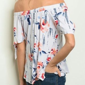 mts Tops - Off the Shoulder Floral Tunic Top mts Tops - Off the Shoulder Floral Tunic Top